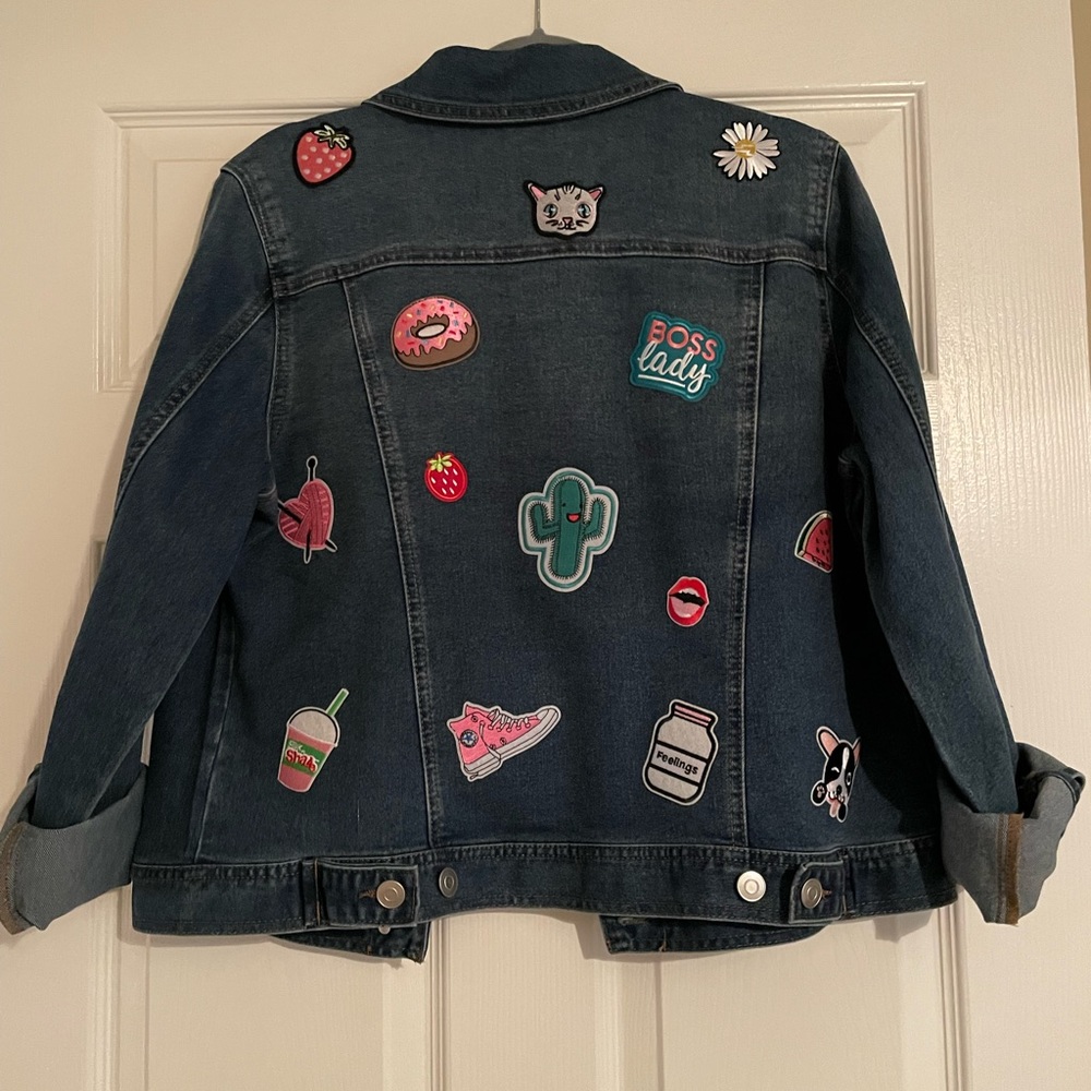 One of a kind upcycled denim jacket